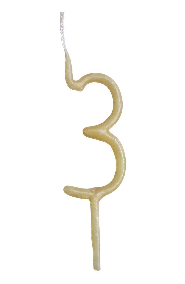 Hand Dipped Beeswax Number Candle, 3