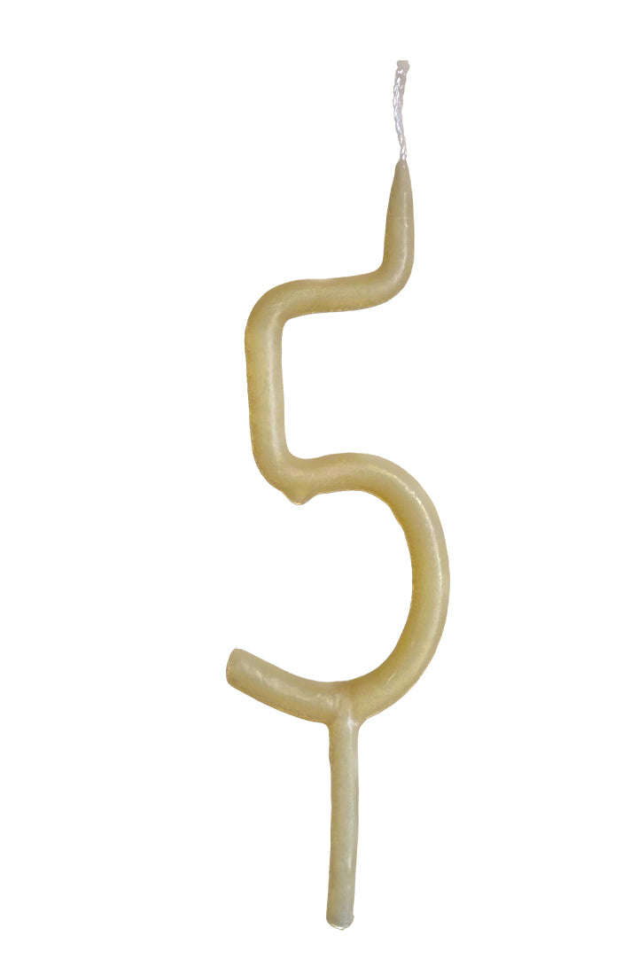 Hand Dipped Beeswax Number Candle, 5