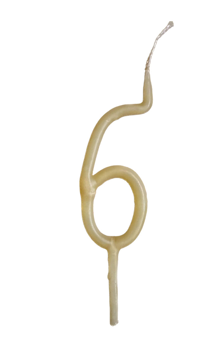 Hand Dipped Beeswax Number Candle, 6