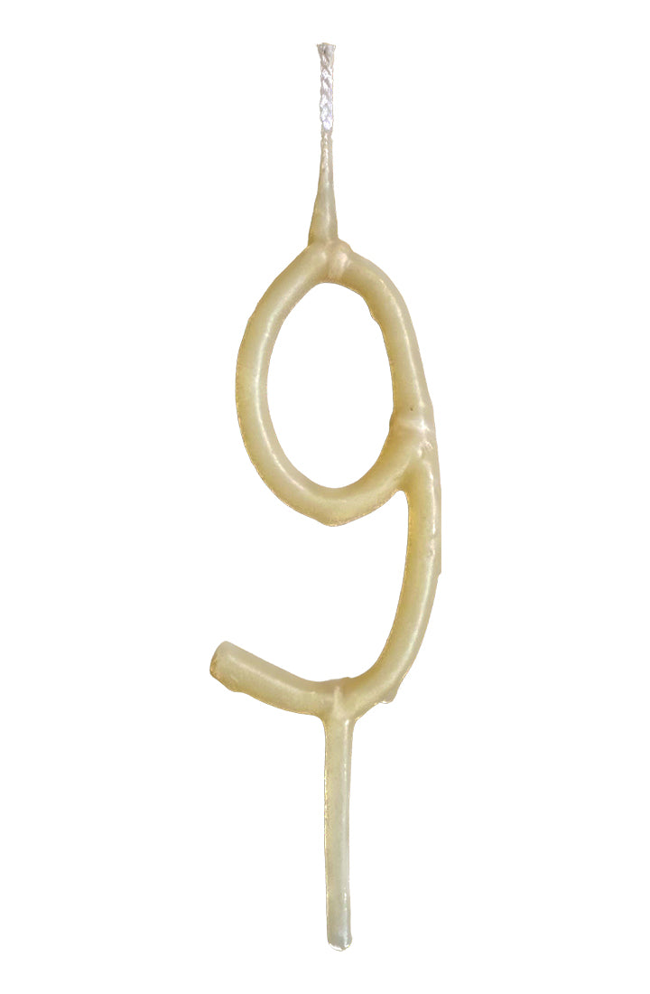 Hand Dipped Beeswax Number Candle, 9