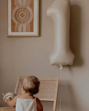 Jumbo Matte Cream Foil Number 1 Balloon 100cm