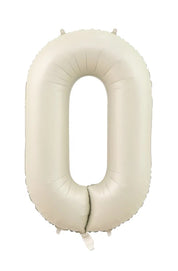 Jumbo Matte Cream Foil Number 0 Balloon 100cm