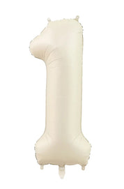 Jumbo Matte Cream Foil Number 1 Balloon 100cm