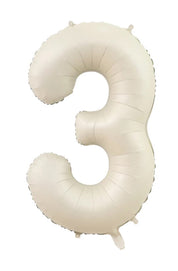 Jumbo Matte Cream Foil Number 3 Balloon 100cm