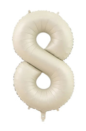 Jumbo Matte Cream Foil Number 8 Balloon 100cm