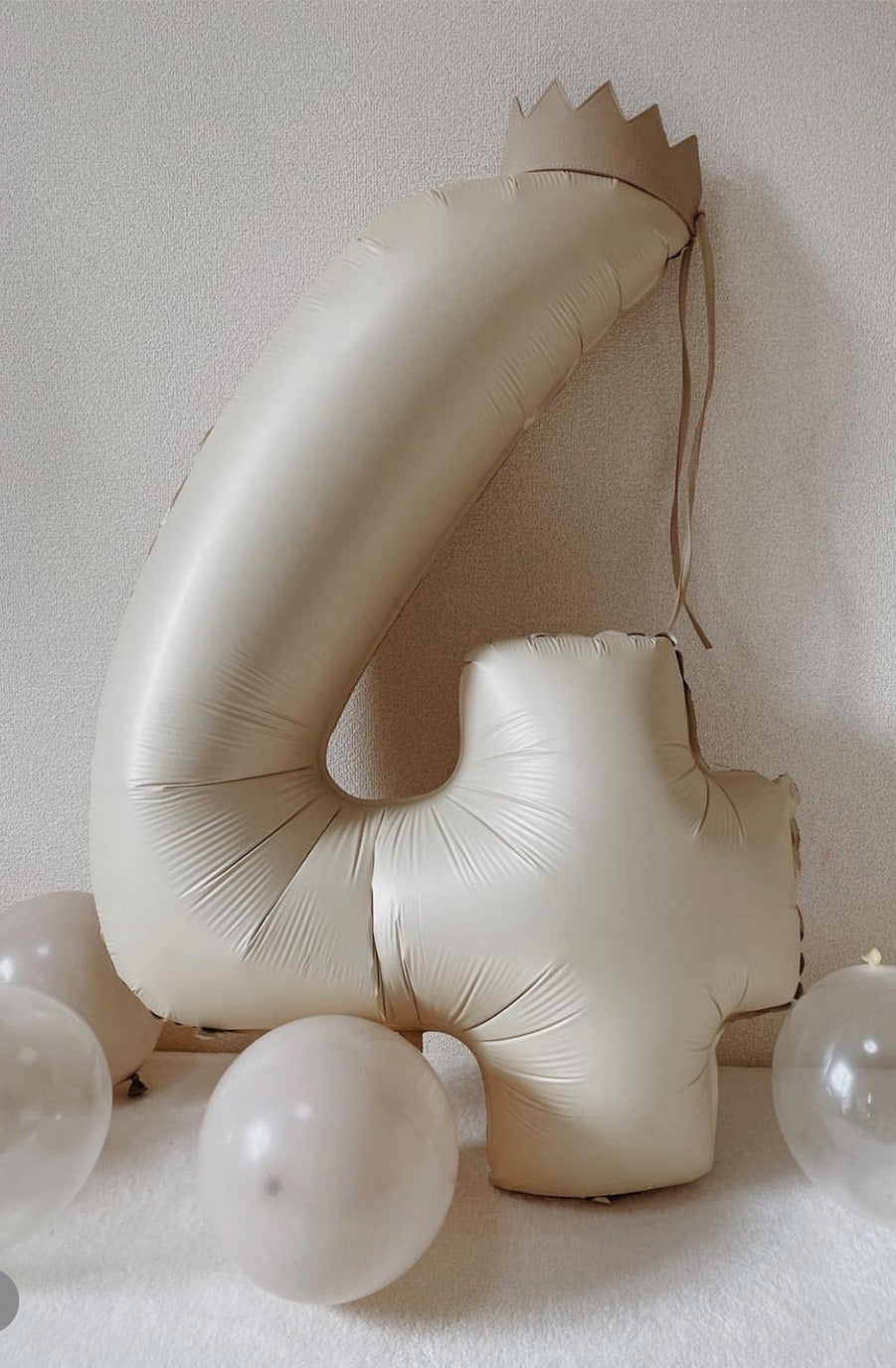 Jumbo Matte Cream Foil Number 4 Balloon 100cm